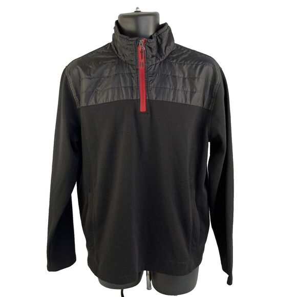 Mens Eddie Bauer 1/4 Zip Pullover Sweatshirt Jacket Size Medium Black - Picture 6 of 8